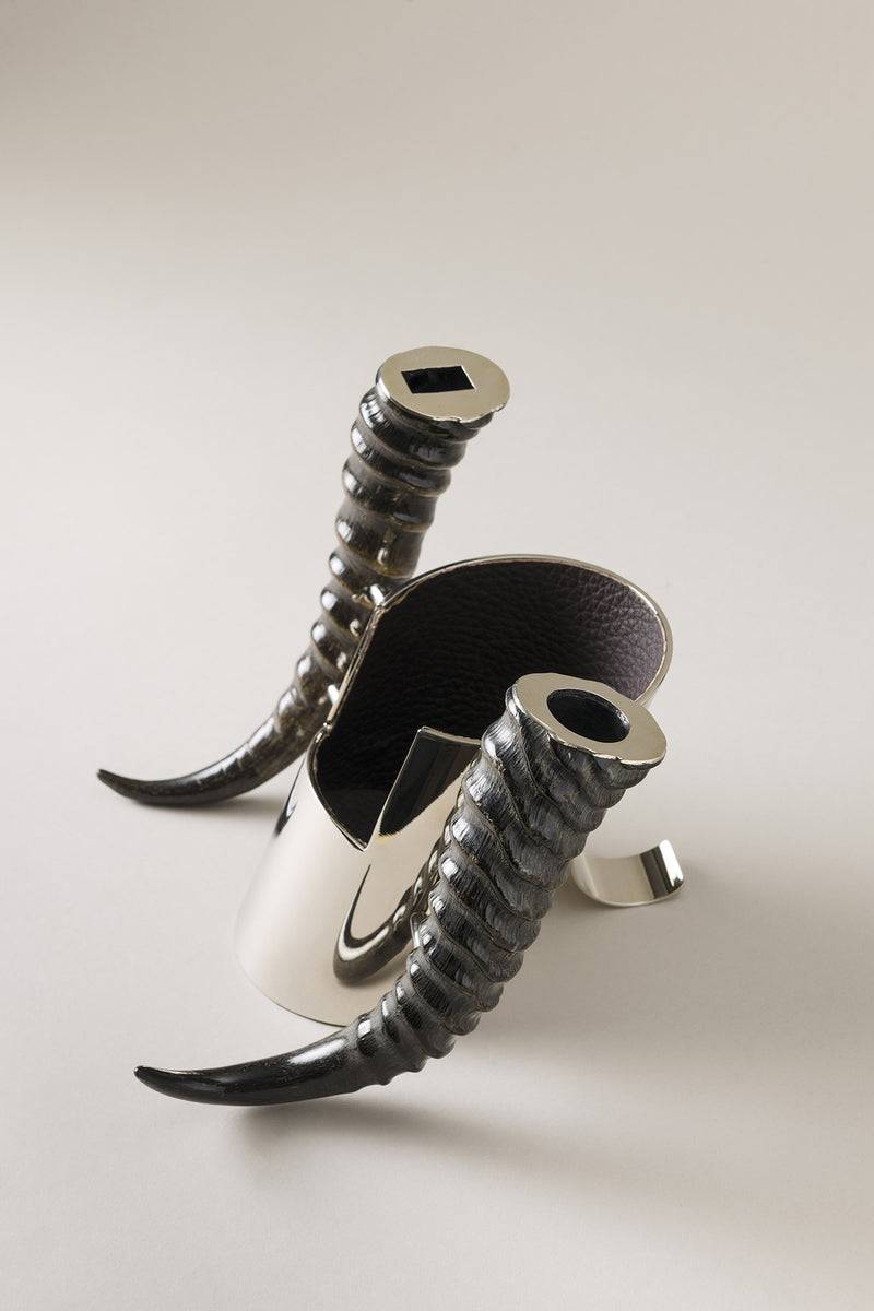 Lorenzi Milano Porta Bottiglie Con Impugnature In Springbok