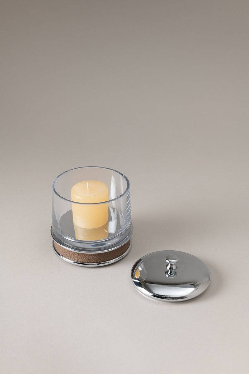 Lorenzi Milano Porta Candele Piccolo In Vitello Nautico