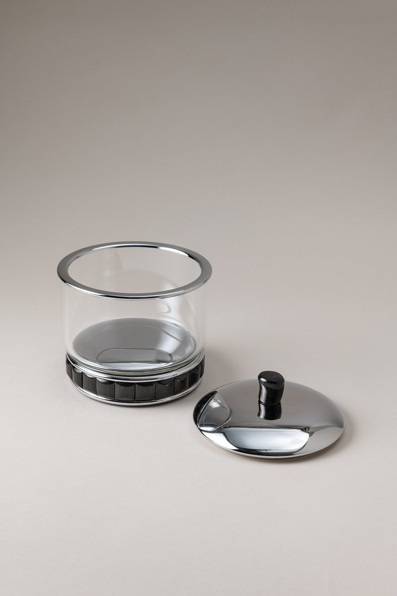 Lorenzi Milano Porta Cotone Cilindro Vetro In Orice