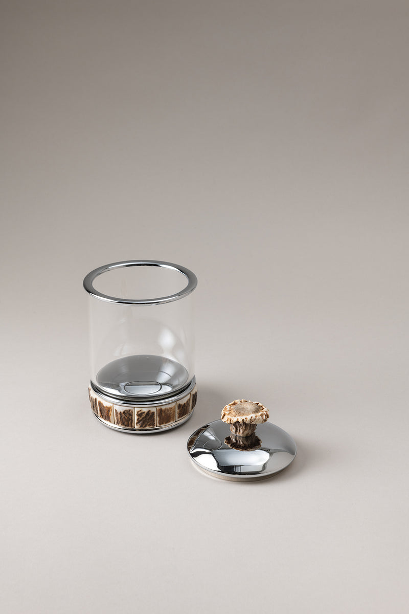 Lorenzi Milano Porta Cotton Fioc Cilindro Vetro In Cervo (palco)