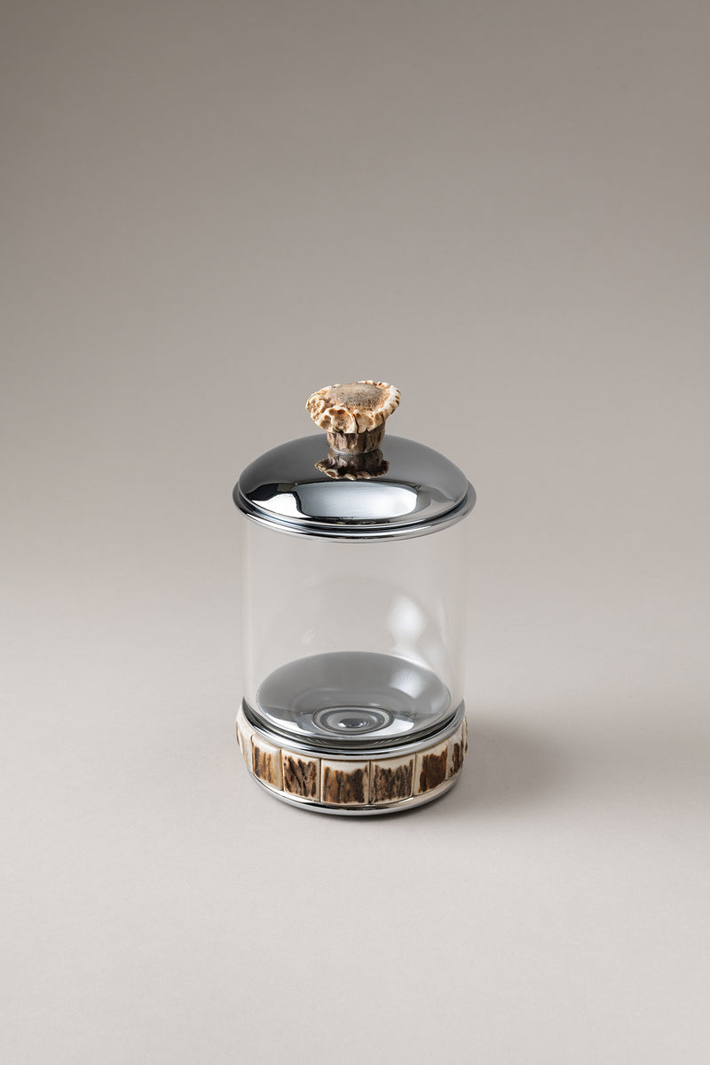 Lorenzi Milano Porta cotton fioc cilindro vetro in Cervo (palco)