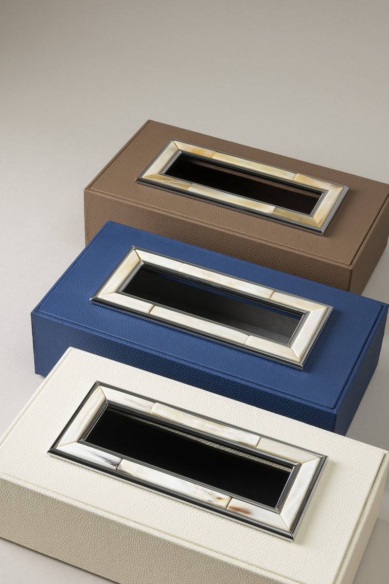 Lorenzi Milano Porta Fazzoletti Rettangolare In Zebu