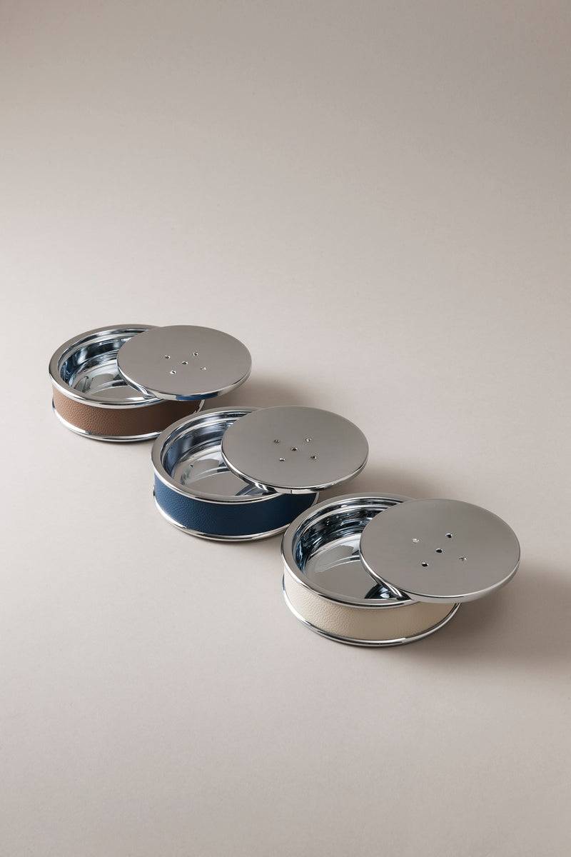 Lorenzi Milano Porta Saponetta Da Toilette In Vitello Nautico