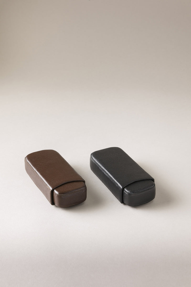 Lorenzi Milano Porta Sigari Per Due 'Robusto' In Saffiano