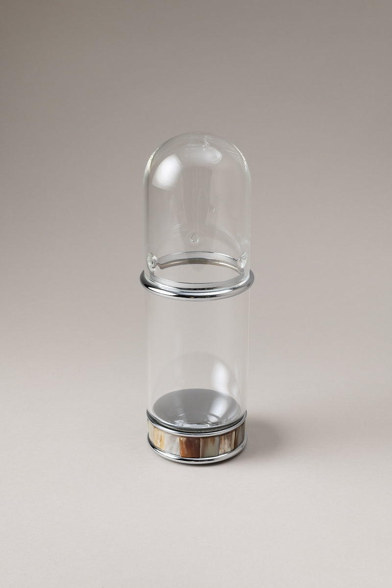 Lorenzi Milano Porta Spazzolini Contenitore Vetro Con Campana In Zebu