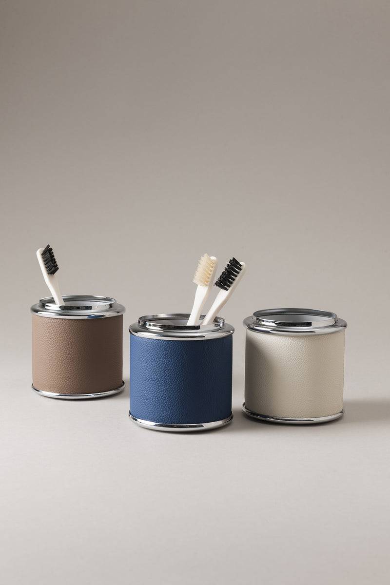 Lorenzi Milano Porta Spazzolini Da Denti In Vitello Nautico