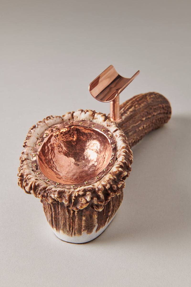 Lorenzi Milano Posacenere Moncone Da Sigaro In Cervo (palco)