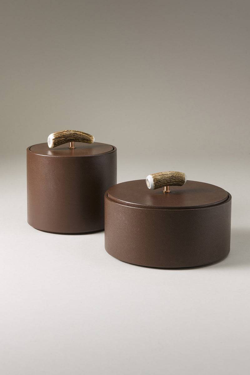 Lorenzi Milano Scatola porta oggetti tonda in Cervo (palco)