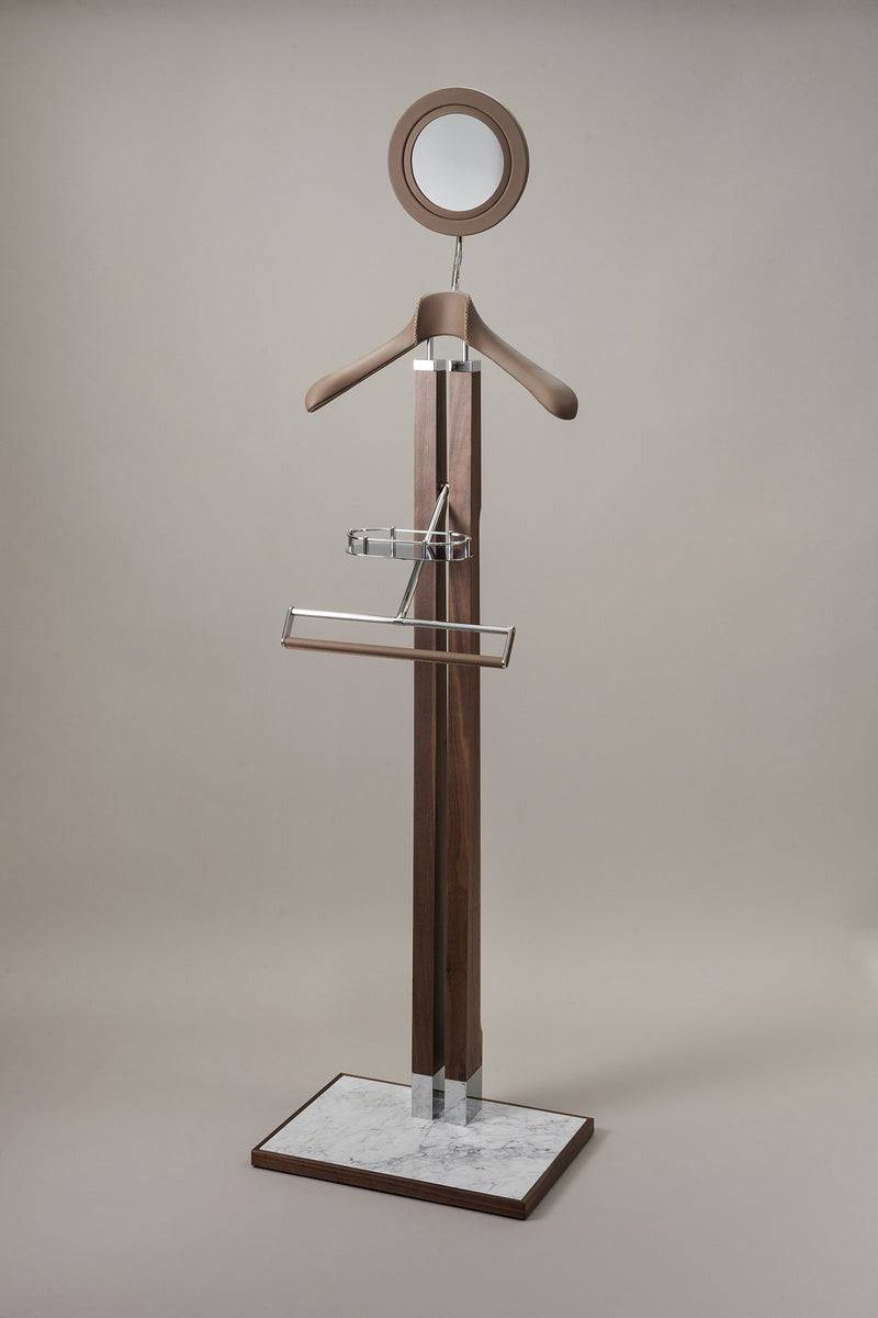 Lorenzi Milano Servo muto da bagno con specchio in Marmo bianco Carrara