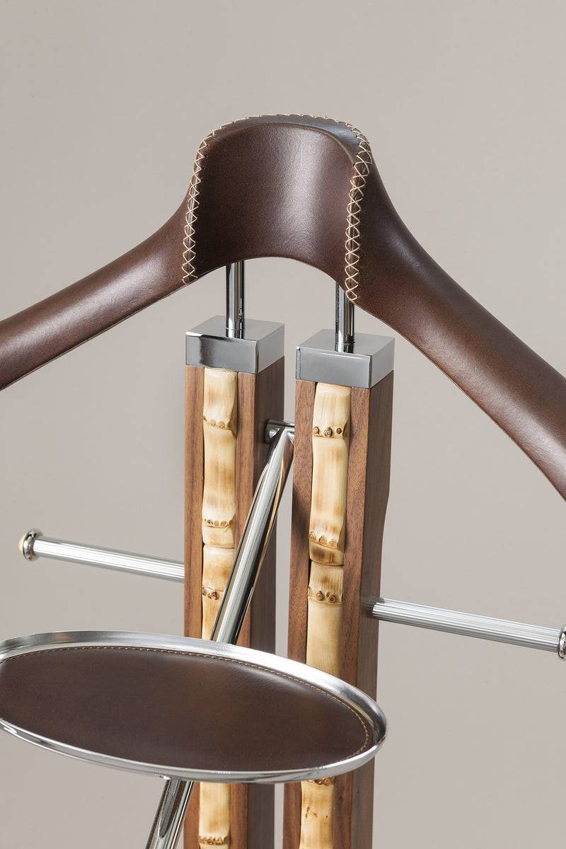 Lorenzi Milano Servo Muto Da Guardaroba Con Inserti In Bambù