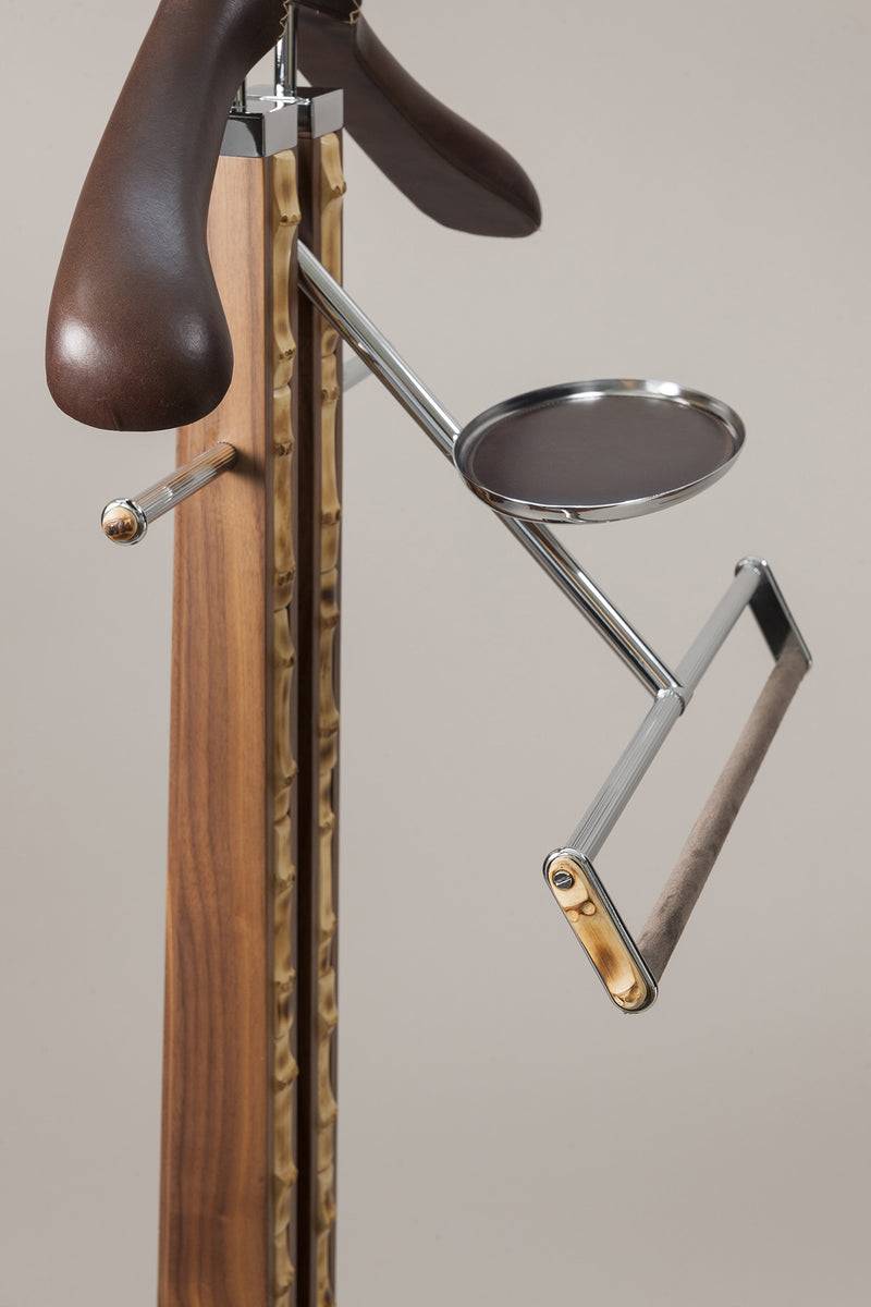 Lorenzi Milano Servo Muto Da Guardaroba Con Inserti In Bambù