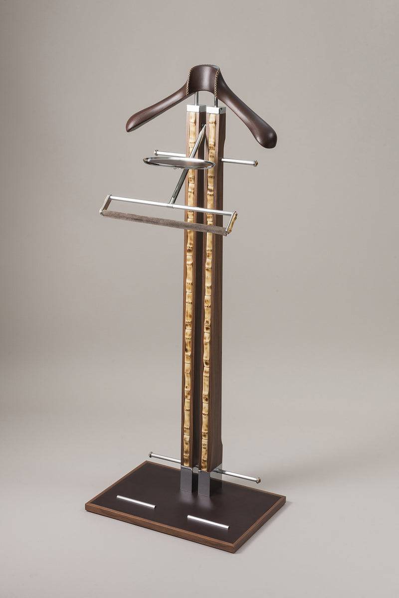 Lorenzi Milano Servo muto da guardaroba con inserti in Bambù