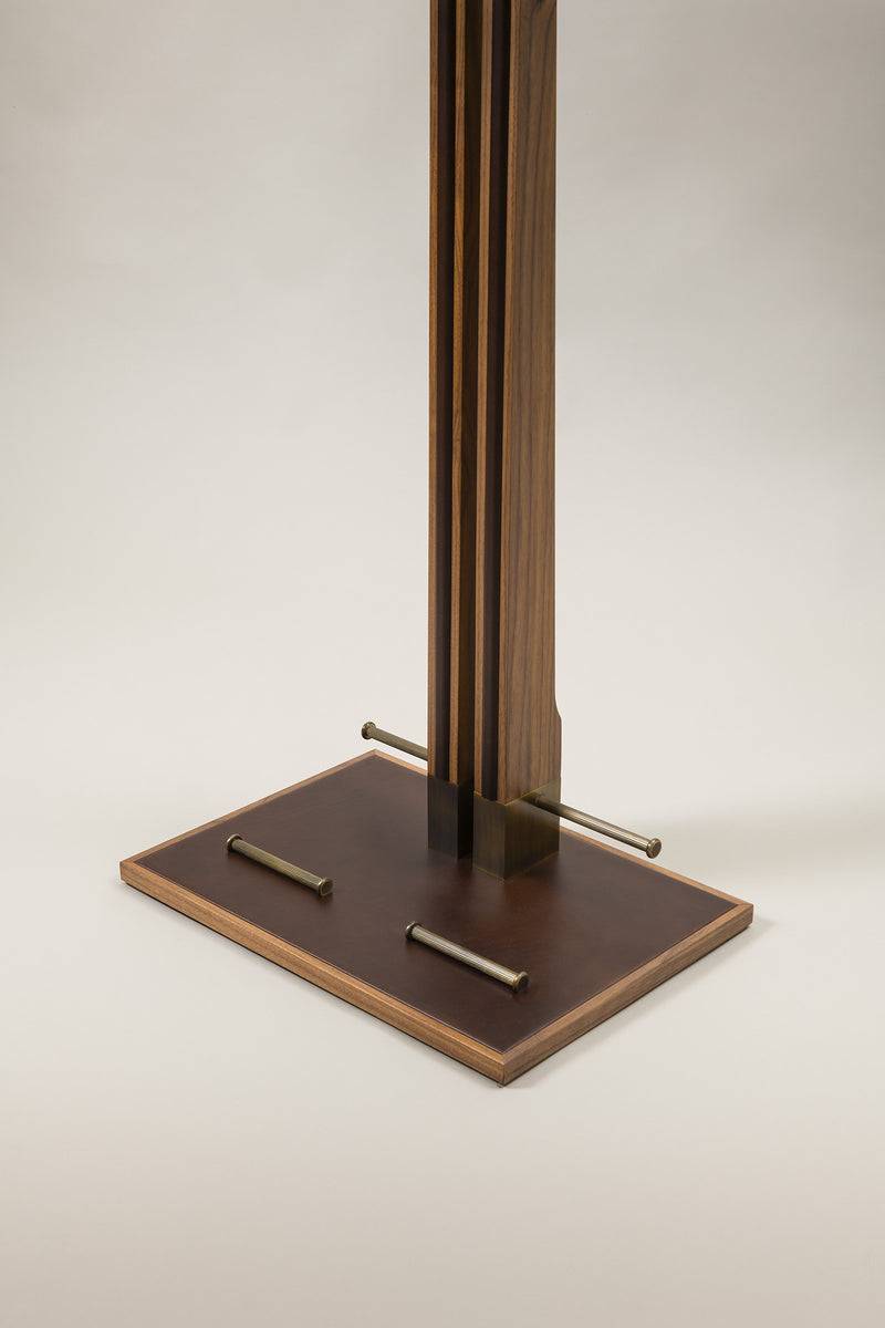 Lorenzi Milano Servomuto Da Guardaroba (ottone Anticato) In Cuoio