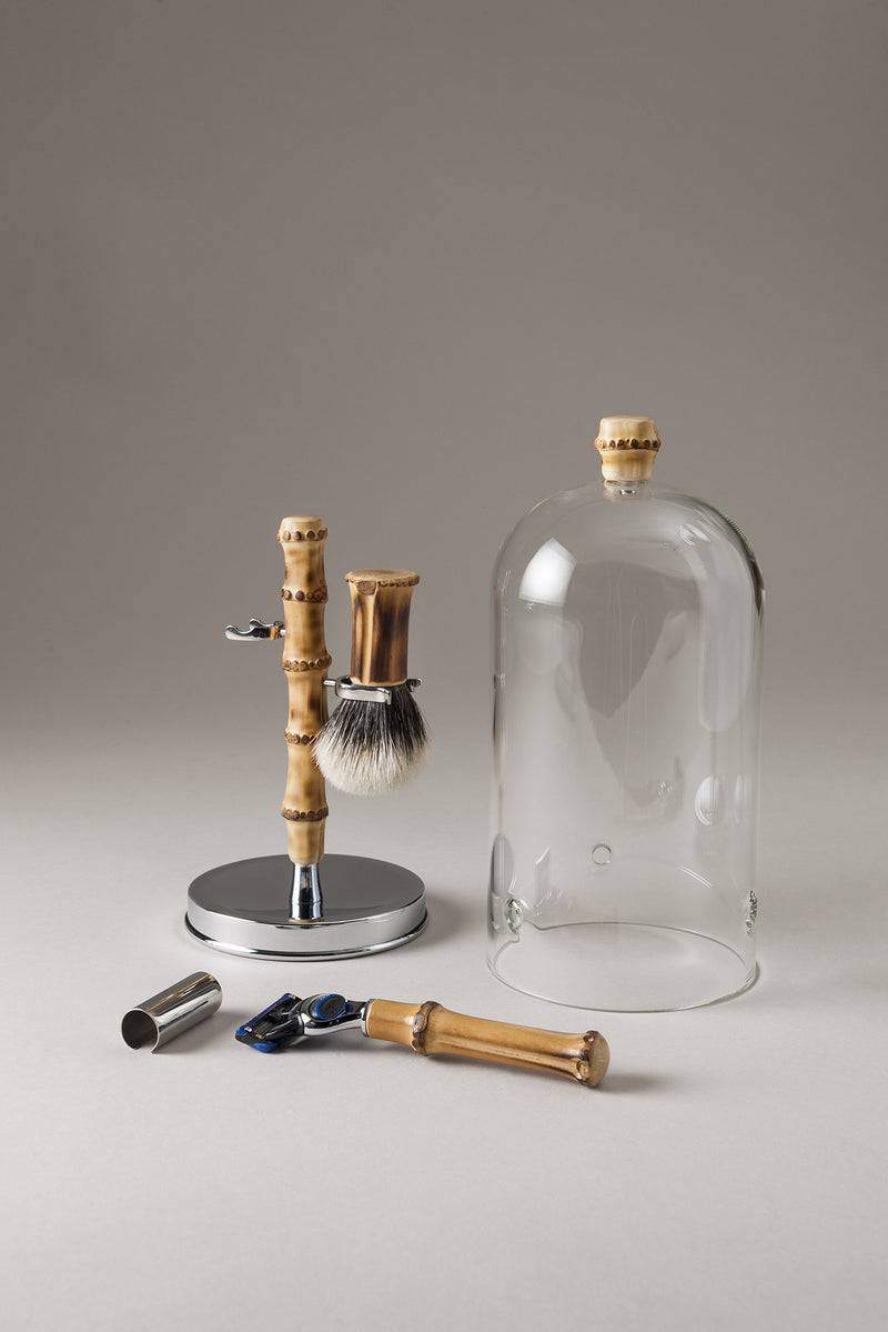 Lorenzi Milano Set Barba Toilette Con Campana In Bambù