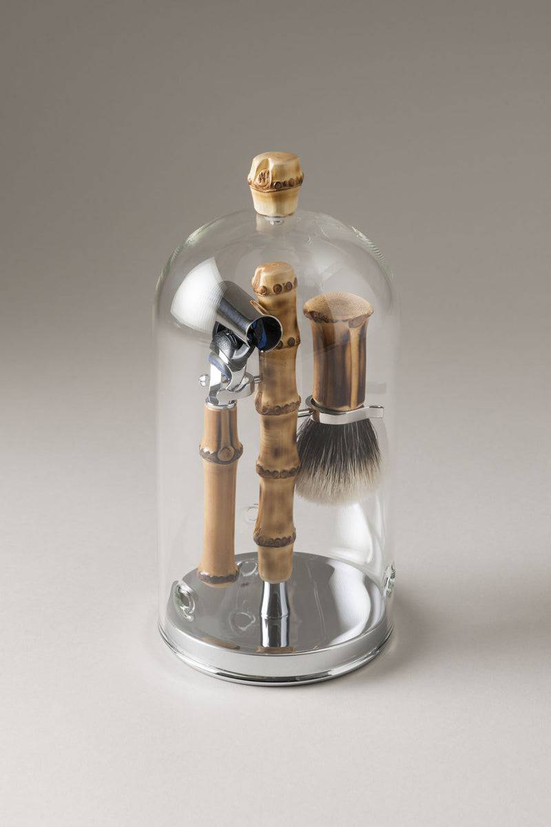 Lorenzi Milano Set barba toilette con campana in Bambù