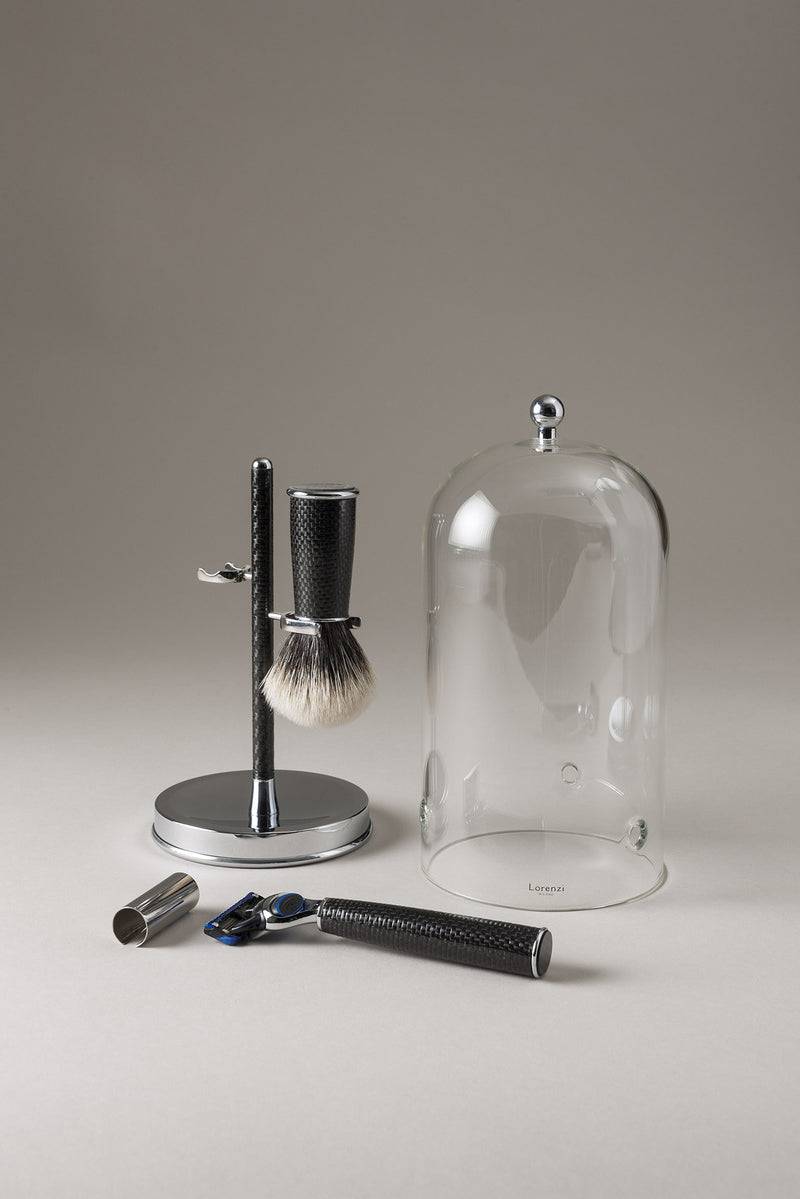 Lorenzi Milano Set Barba Toilette Con Campana In Carbonio