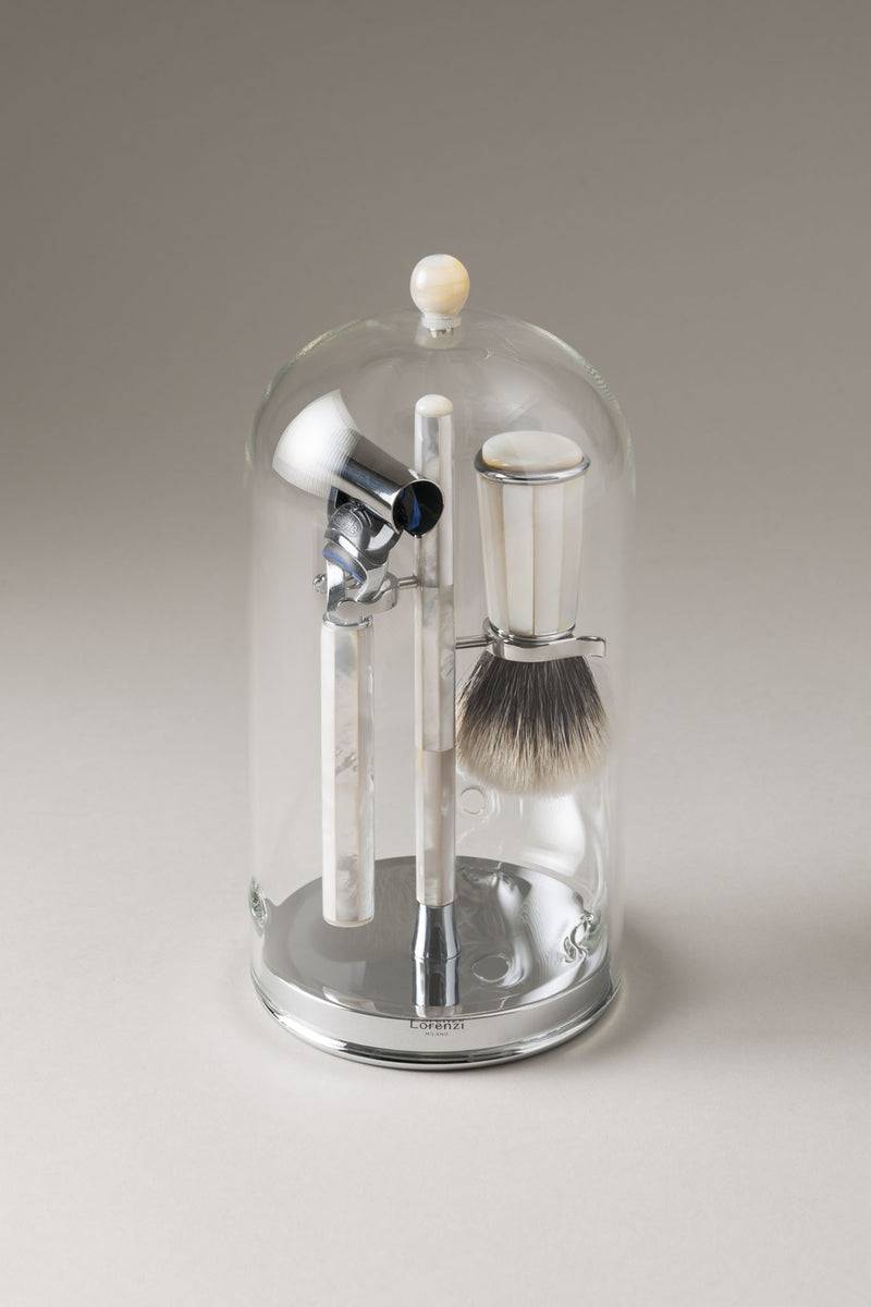 Lorenzi Milano Set barba toilette con campana in Madreperla