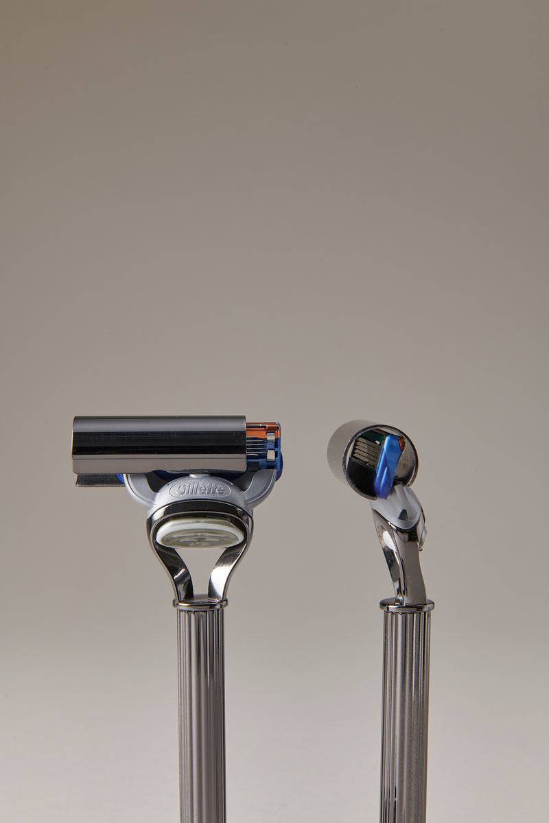 Lorenzi Milano Set Barba Toilette Con Campana In Nichel Nero