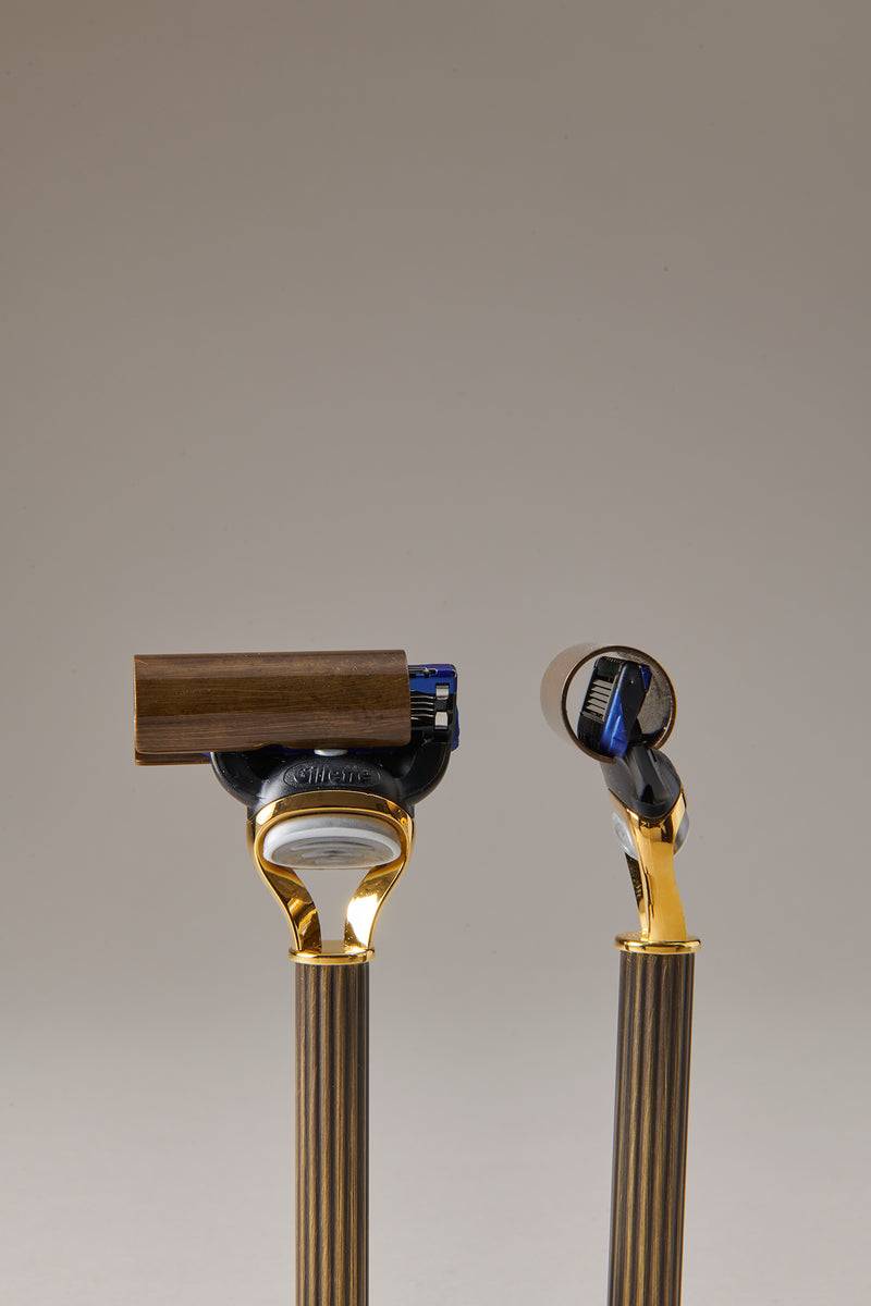 Lorenzi Milano Set Barba Toilette Con Campana In Ottone Anticato