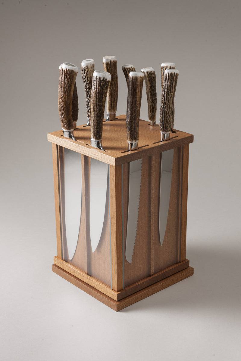 Lorenzi Milano Set coltelli da cucina in Cervo (palco)