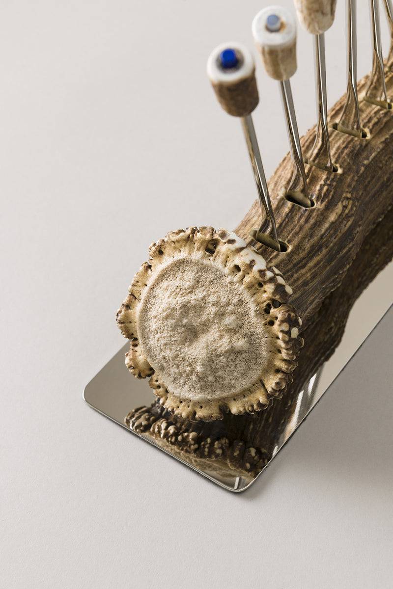 Lorenzi Milano Set Forchette Fonduta Formaggio In Cervo (palco)