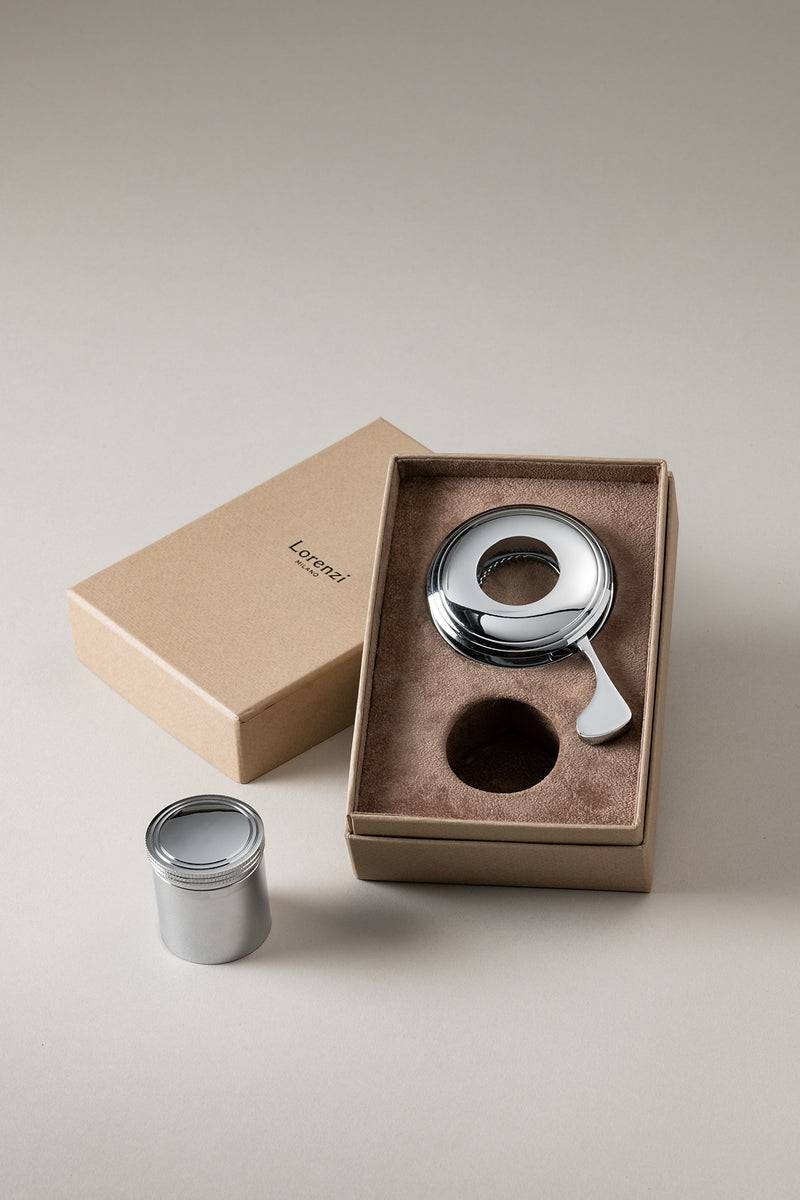 Lorenzi Milano Set Pinza E Tappo Champagne In Ottone Cromato