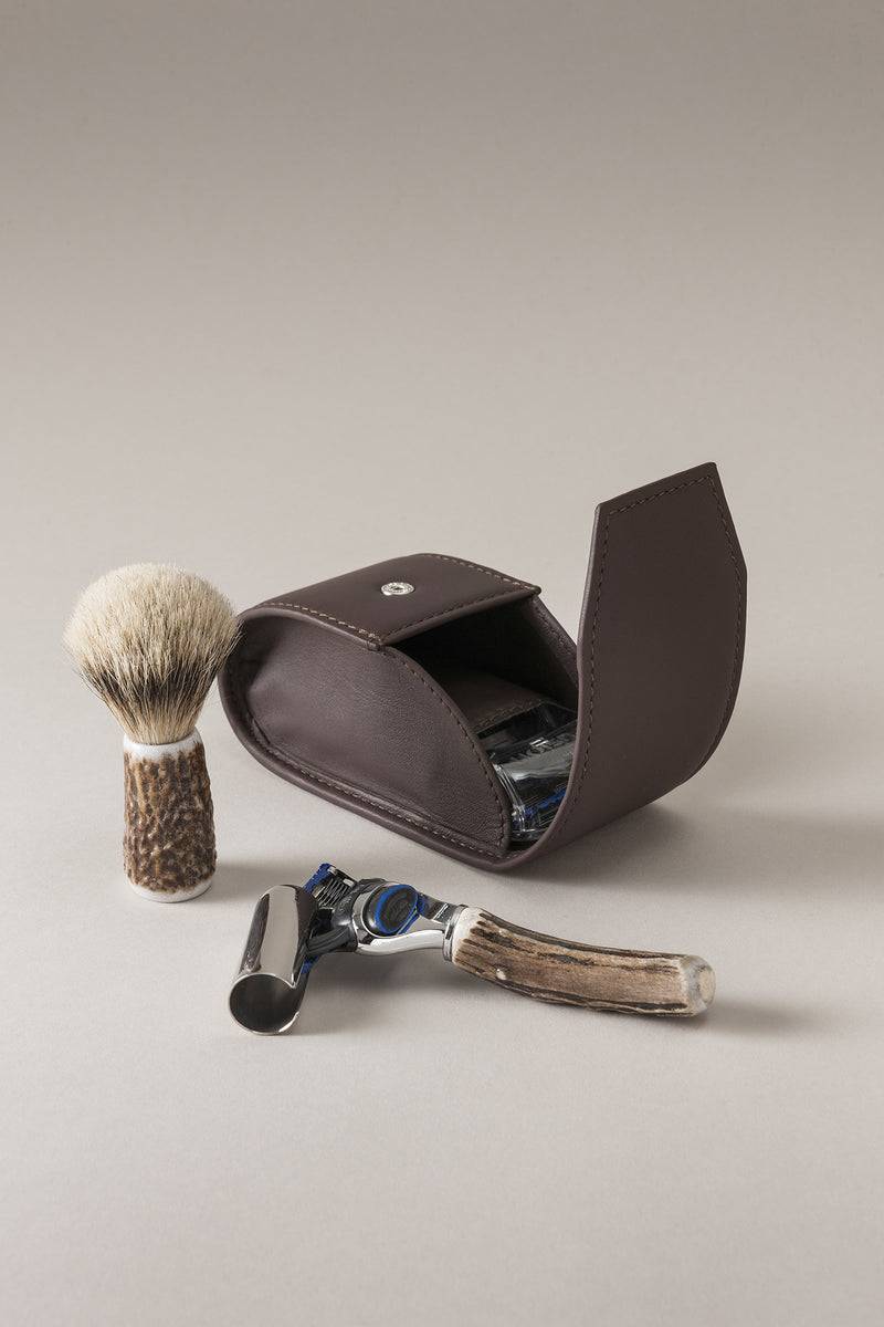Lorenzi Milano Set rasoio pennello barba viaggio in Cervo (palco)