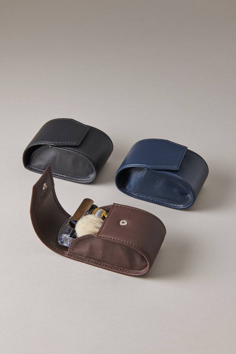 Lorenzi Milano Set Rasoio Pennello Barba Viaggio In Ottone Anticato