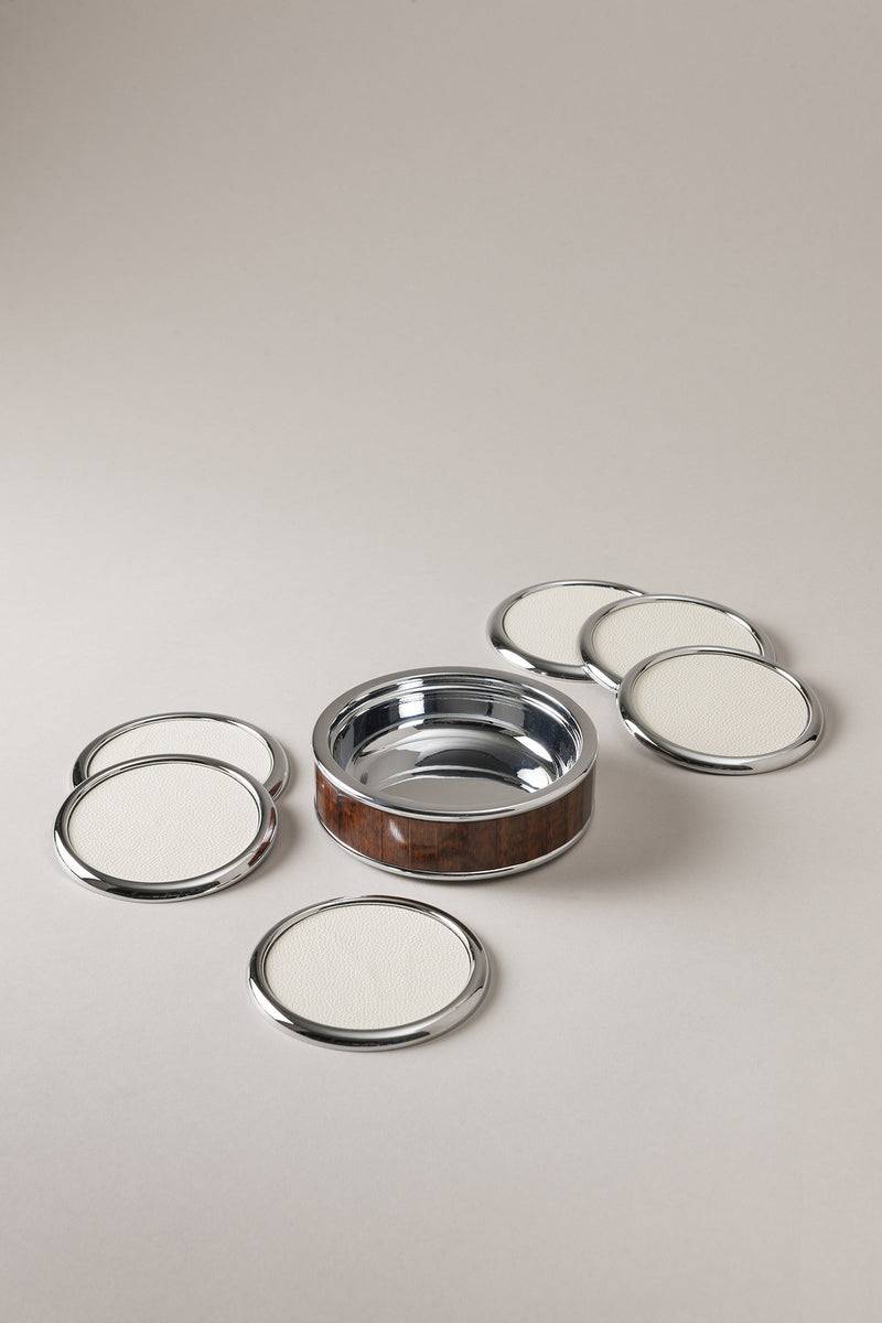 Lorenzi Milano Sottobottiglia Con Sottobicchieri In Legno