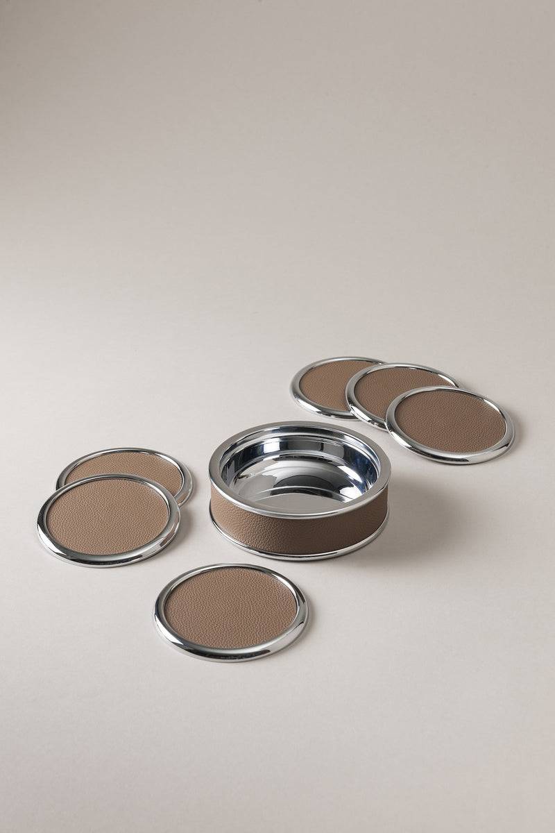 Lorenzi Milano Sottobottiglia Con Sottobicchieri In Vitello Nautico