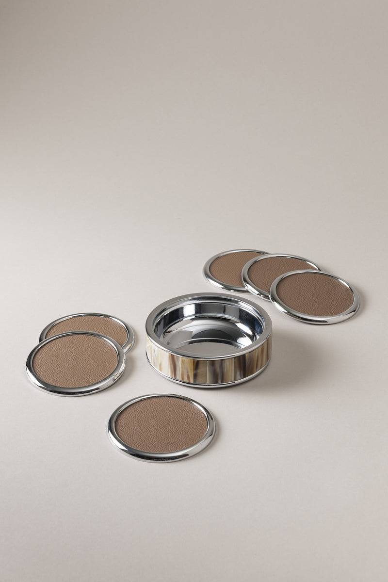 Lorenzi Milano Sottobottiglia Con Sottobicchieri In Zebu