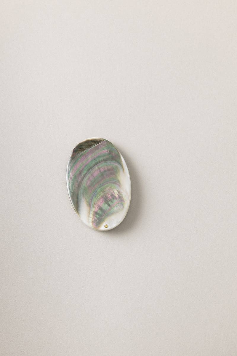 Lorenzi Milano Specchietto Da Borsa Ovale In Madreperla