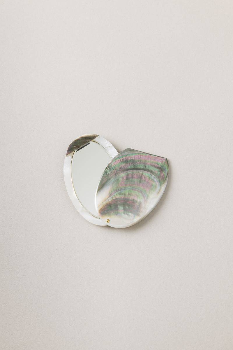 Lorenzi Milano Specchietto da borsa ovale in Madreperla