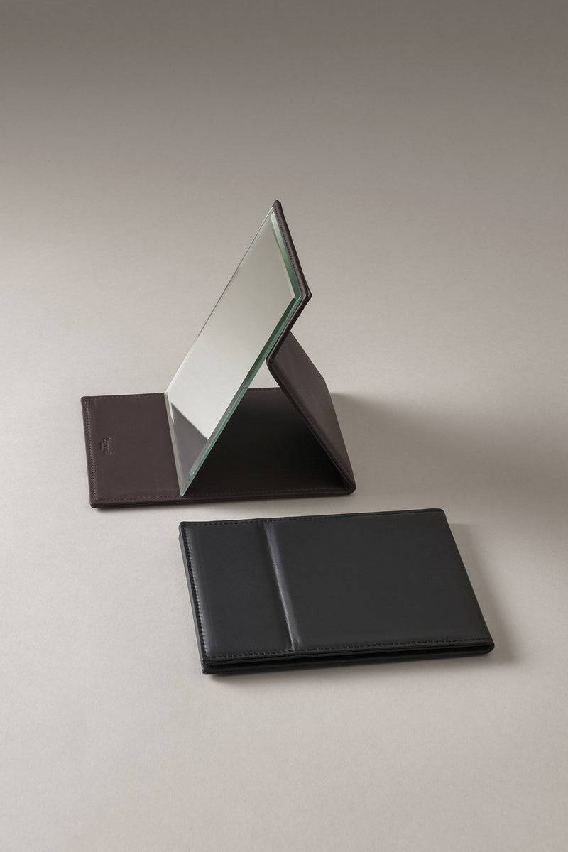 Lorenzi Milano Specchio Rettangolare Da Viaggio In Nappa