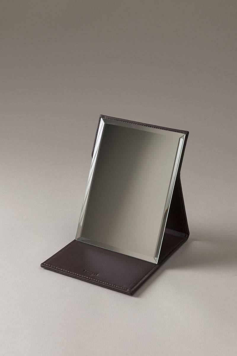 Lorenzi Milano Specchio rettangolare da viaggio in Nappa