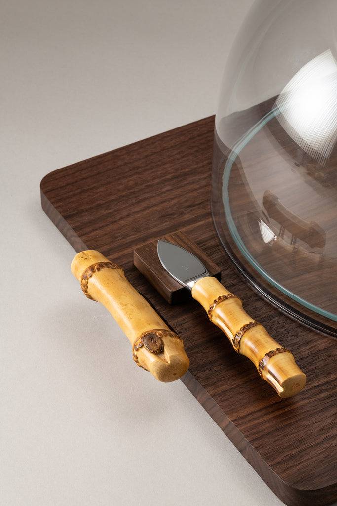 Lorenzi Milano Tagliere Formaggio Con Campana In Bambù