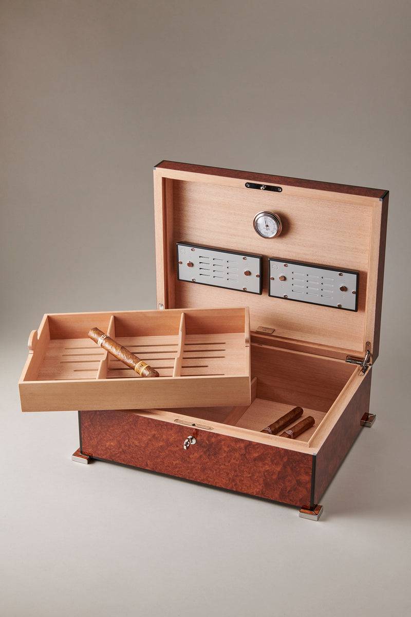 Lorenzi Milano Umidificatore porta sigari grande in Amboina