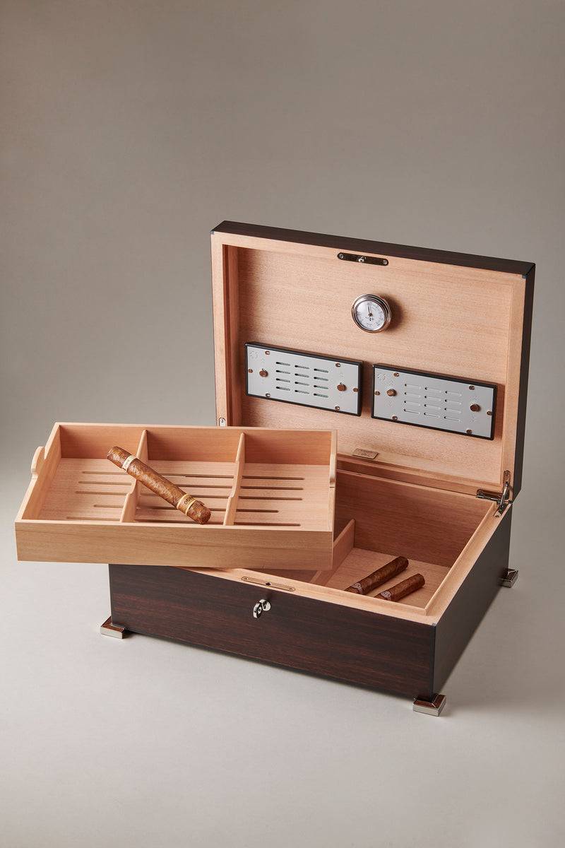 Lorenzi Milano Umidificatore porta sigari grande in Palissandro Santos