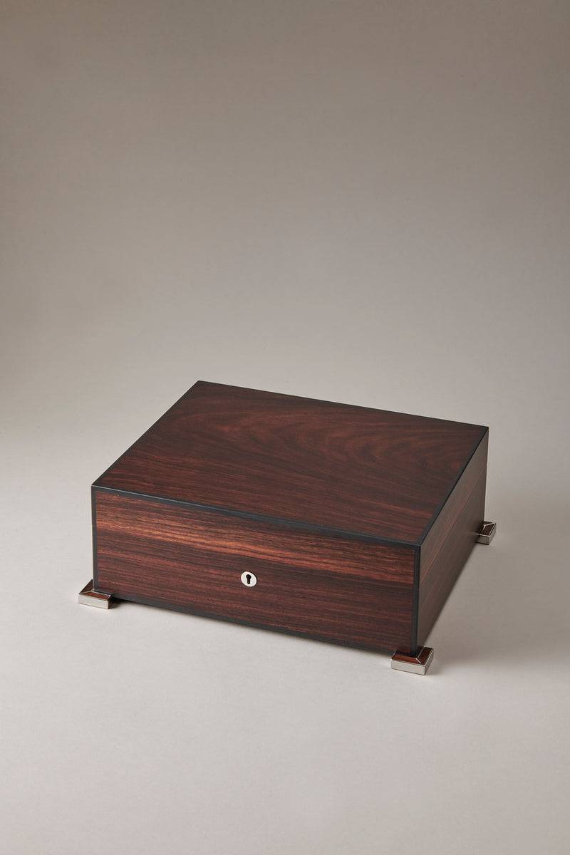 Lorenzi Milano Umidificatore Porta Sigari Medio In Palissandro Santos