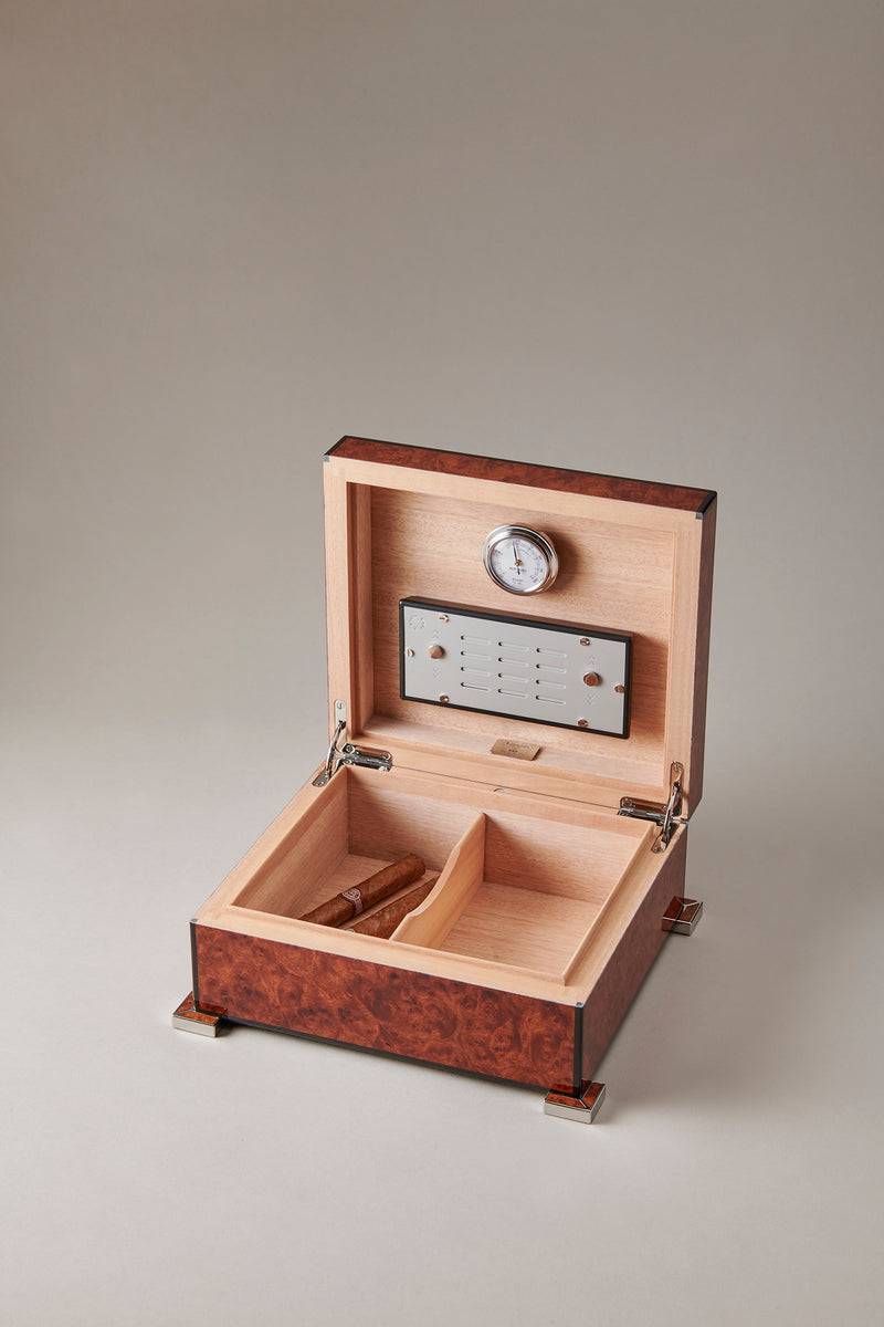 Lorenzi Milano Umidificatore porta sigari piccolo in Amboina