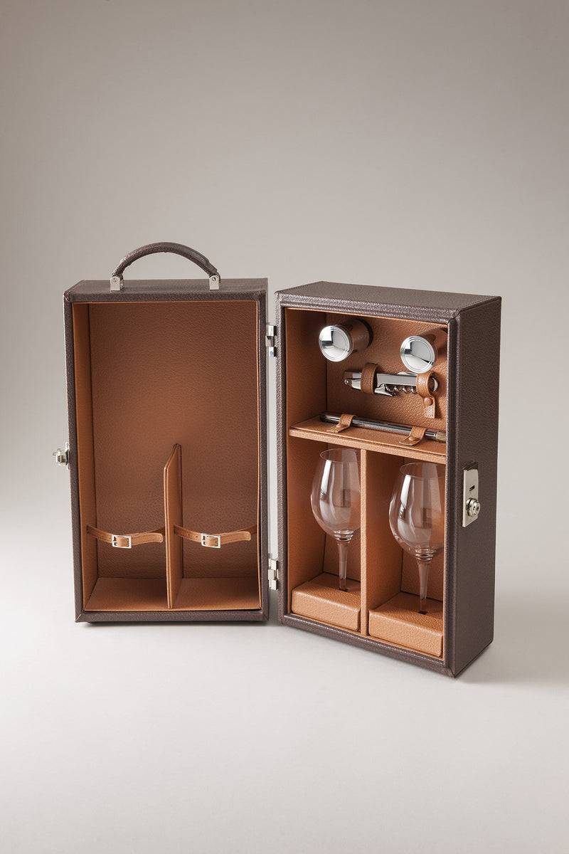 Lorenzi Milano Valigia per bottiglie vino in Cinghiale