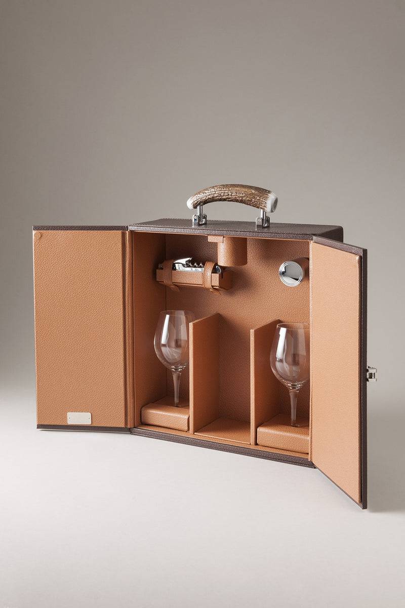 Lorenzi Milano Valigia vino piccola maniglia cervo in Cervo (palco)