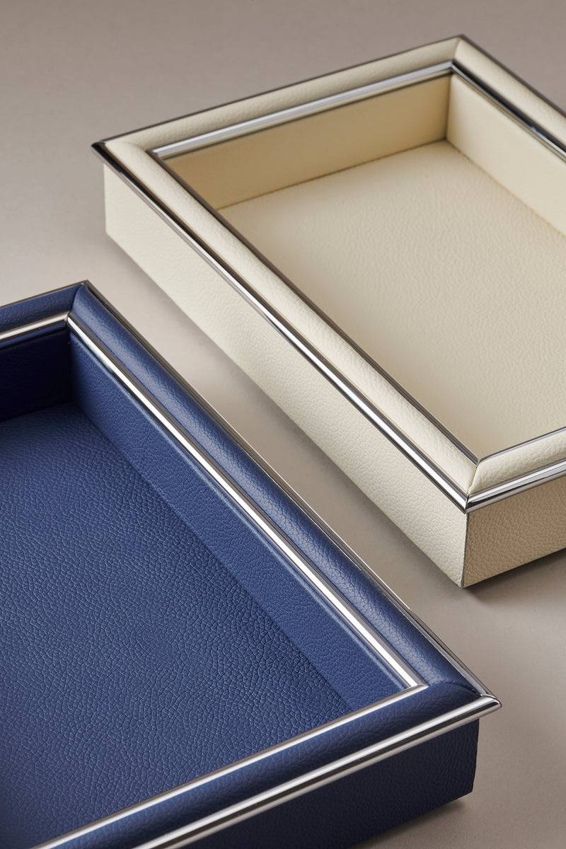 Lorenzi Milano Vassoio Vuota Tasche In Vitello Nautico