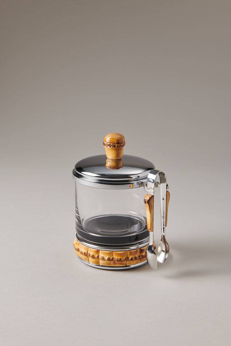 Lorenzi Milano Zuccheriera per zollette con pinza in Bambù