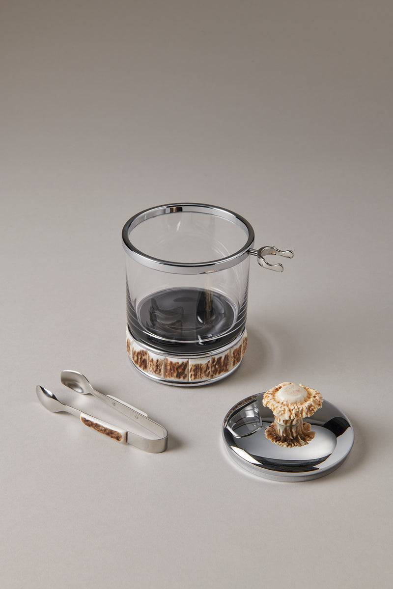 Lorenzi Milano Zuccheriera Per Zollette Con Pinza In Cervo (palco)