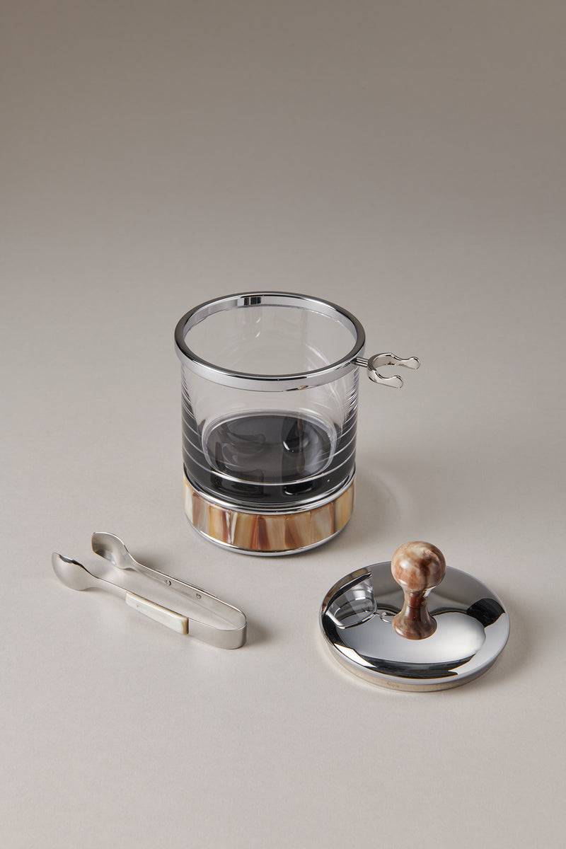 Lorenzi Milano Zuccheriera Per Zollette Con Pinza In Zebu