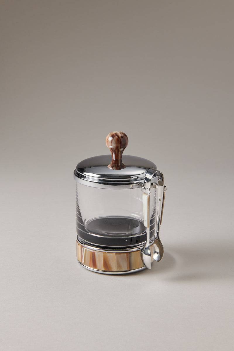 Lorenzi Milano Zuccheriera per zollette con pinza in Zebu