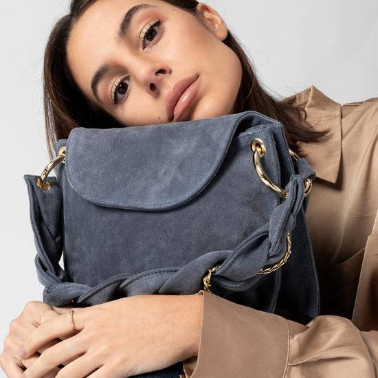 Lorenzo Mari Borsa Little Darcy Camoscio Denim