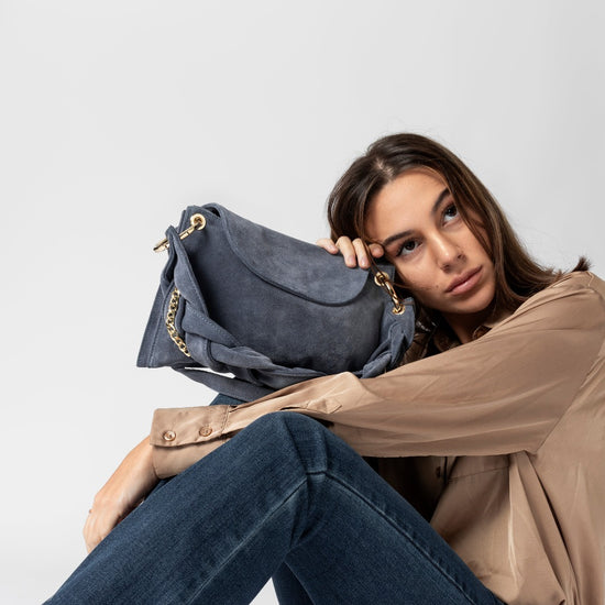 Lorenzo Mari Borsa Little Darcy Camoscio Denim