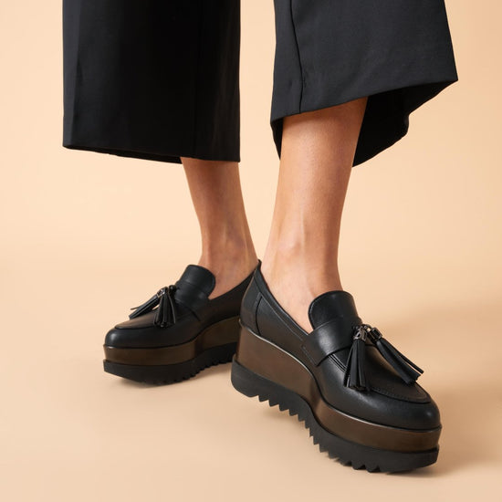 Lorenzo Mari Mocassino Clea 5 Nero Con Nappine